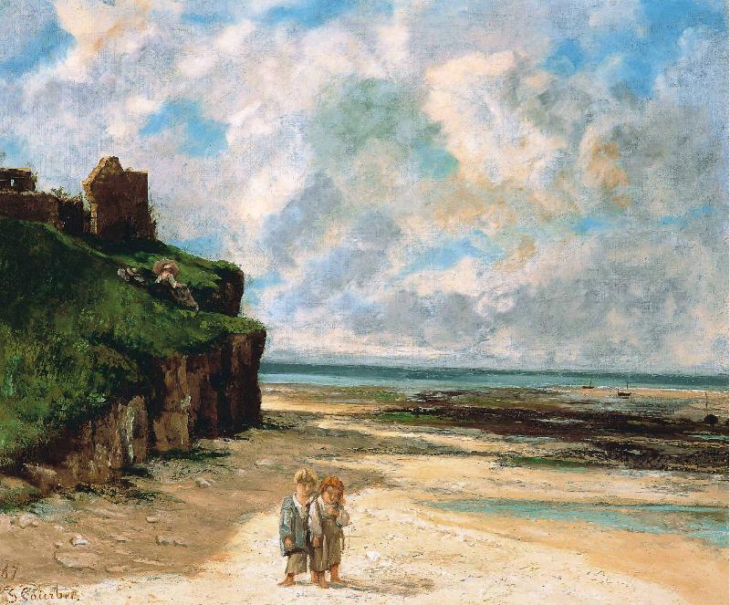 Gustave Courbet The Beach at Saint Aubin sur Mer oil painting image